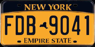 NY license plate FDB9041