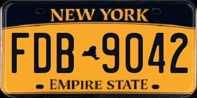 NY license plate FDB9042