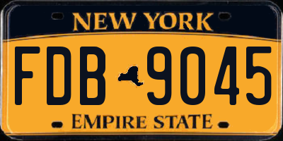 NY license plate FDB9045