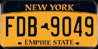 NY license plate FDB9049