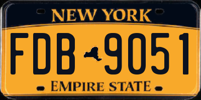 NY license plate FDB9051