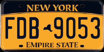 NY license plate FDB9053