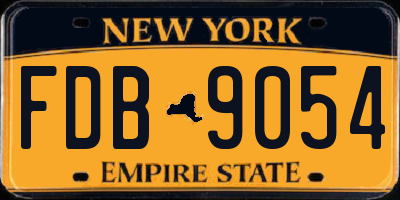 NY license plate FDB9054