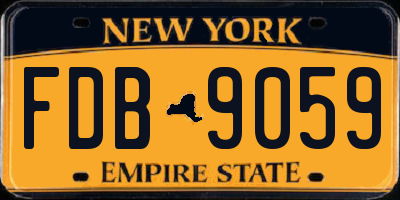 NY license plate FDB9059