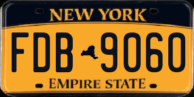 NY license plate FDB9060