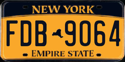 NY license plate FDB9064