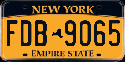 NY license plate FDB9065
