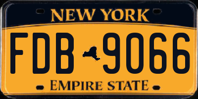NY license plate FDB9066