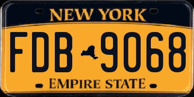 NY license plate FDB9068
