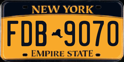 NY license plate FDB9070