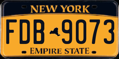 NY license plate FDB9073