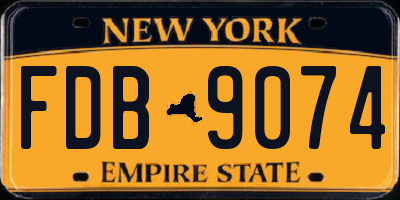 NY license plate FDB9074