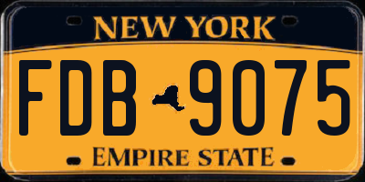 NY license plate FDB9075