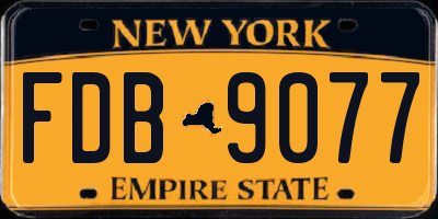 NY license plate FDB9077