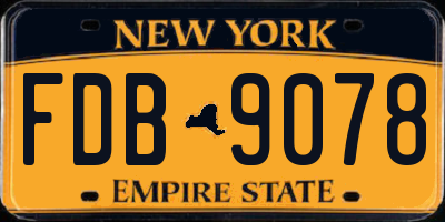 NY license plate FDB9078