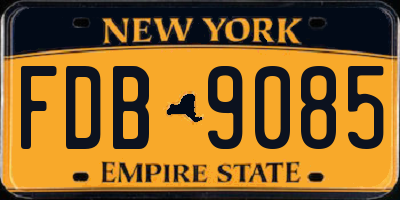 NY license plate FDB9085