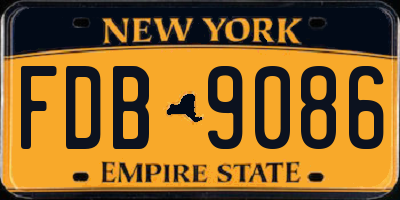 NY license plate FDB9086