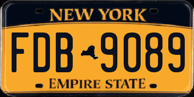 NY license plate FDB9089
