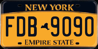 NY license plate FDB9090