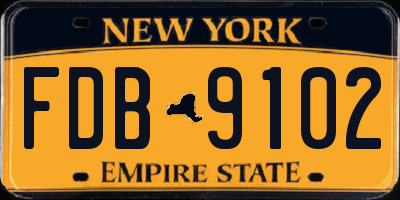NY license plate FDB9102