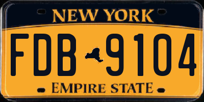 NY license plate FDB9104