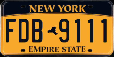 NY license plate FDB9111