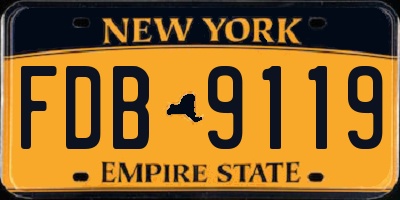 NY license plate FDB9119