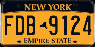 NY license plate FDB9124