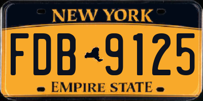 NY license plate FDB9125