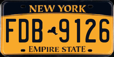 NY license plate FDB9126