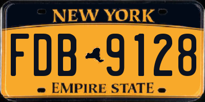 NY license plate FDB9128