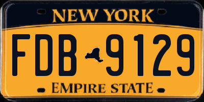 NY license plate FDB9129