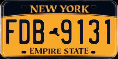 NY license plate FDB9131