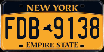 NY license plate FDB9138