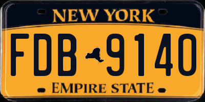 NY license plate FDB9140