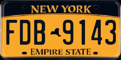 NY license plate FDB9143