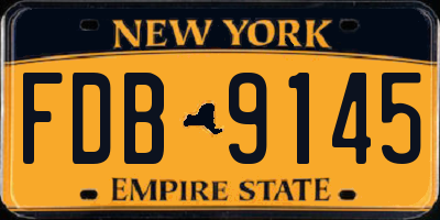 NY license plate FDB9145
