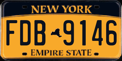 NY license plate FDB9146