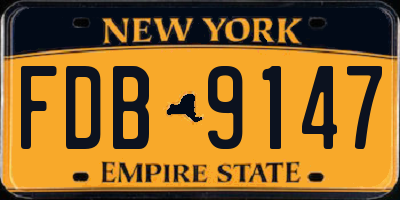 NY license plate FDB9147