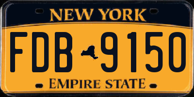 NY license plate FDB9150