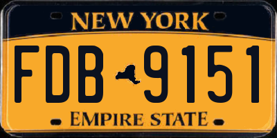 NY license plate FDB9151