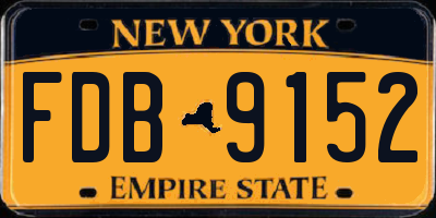 NY license plate FDB9152