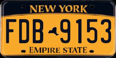 NY license plate FDB9153