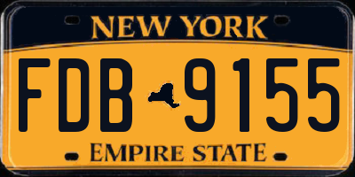 NY license plate FDB9155