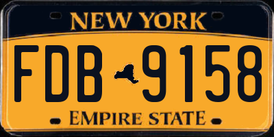 NY license plate FDB9158