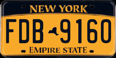 NY license plate FDB9160