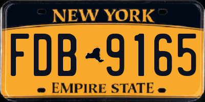NY license plate FDB9165