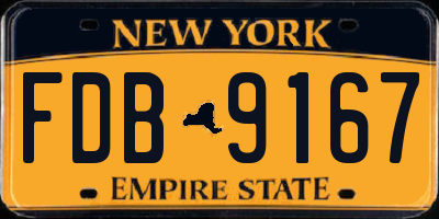NY license plate FDB9167