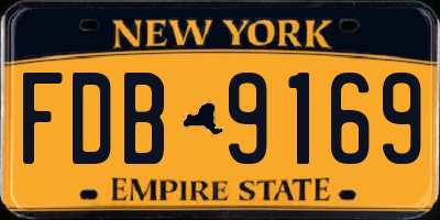 NY license plate FDB9169