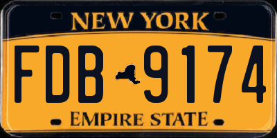 NY license plate FDB9174
